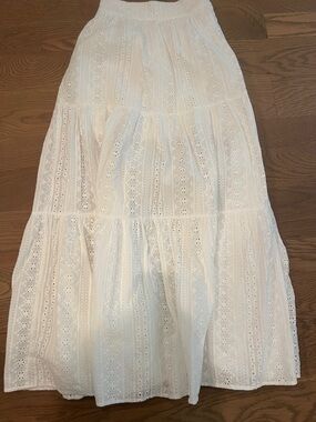 Altar'd State White Eyelet Maxi Skirt